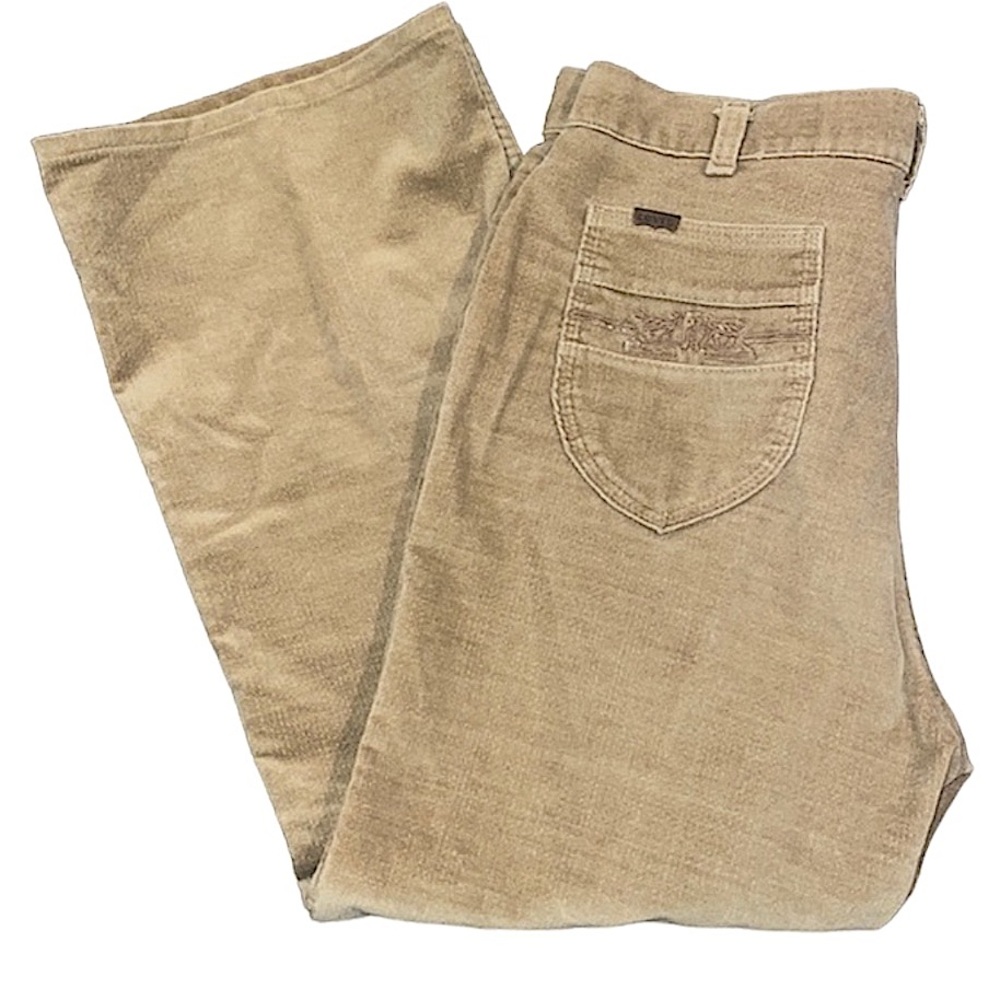 1970s/80s Levi’s Corduroys Tan Unique Pocket Detail Size 36x30 white tab